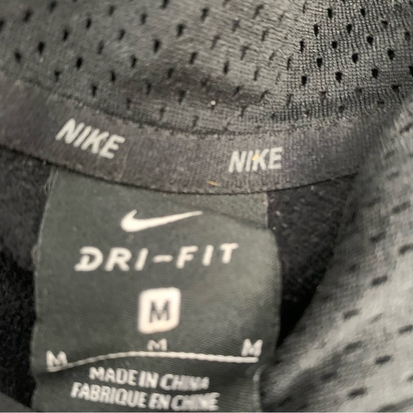 Nike Hoodie Dry Fit Woman Medium Sweatshirt Black Spell Out Pullover Y2K Retro - Picture 9 of 12